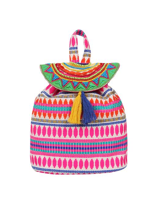 pink cotton fashion backpack - 15421038 - Very Small Image - 1