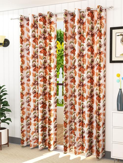 set of 2 polyester eyelet window curtains - 5 ft - 15421431 - Very Small Image - 1