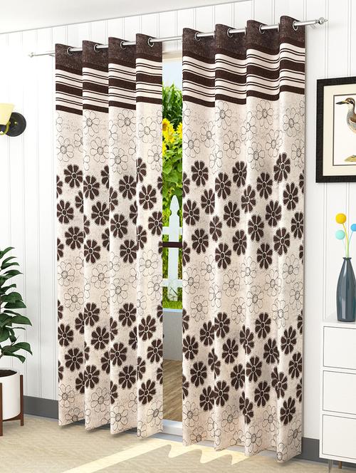 set of 2 polyester eyelet window curtains - 7 ft - 15421446 - Very Small Image - 1