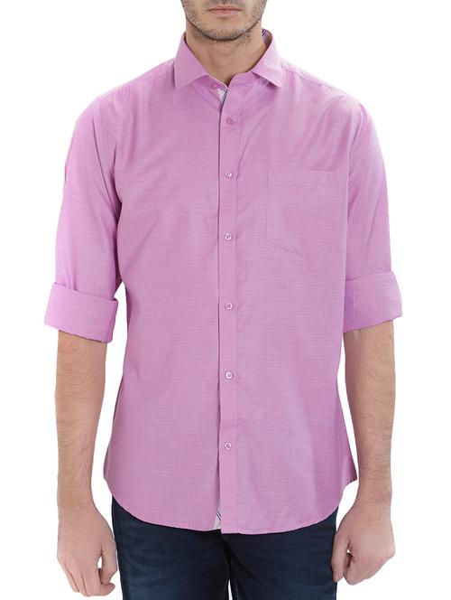 pink cotton blend casual shirt - 15421526 - Very Small Image - 1