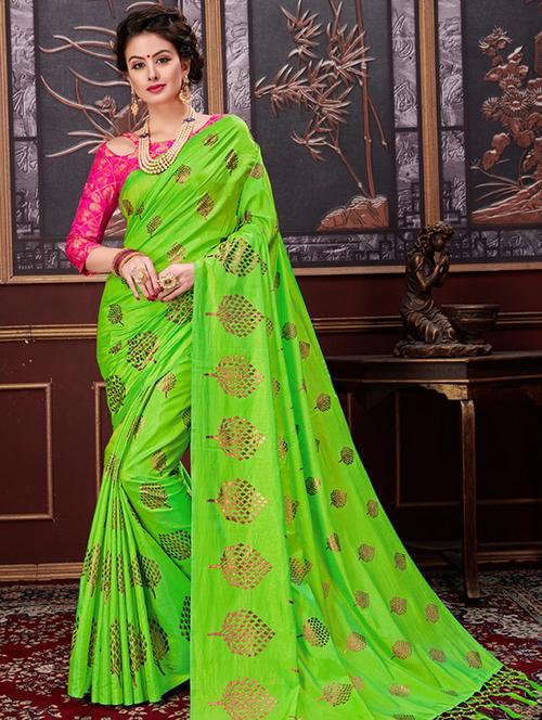 gold foil conversational printed saree - 15425954 - Very Small Image - 1