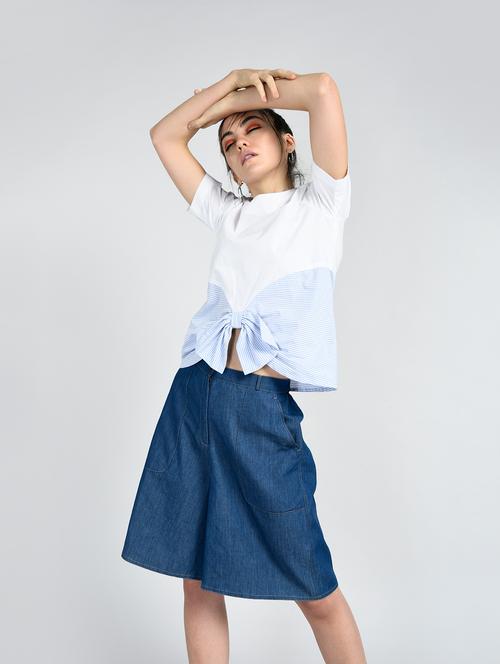 bow detail striped top - 15426412 - Very Small Image - 1