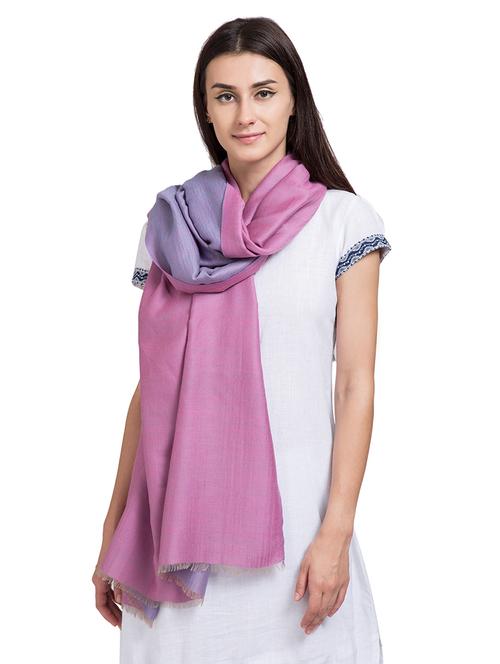 pink woolen stole - 15426742 - Very Small Image - 1