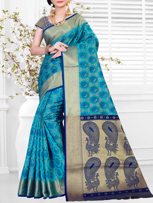 conversational zari patola saree with blouse - 15426767 - Very Small Image - 1