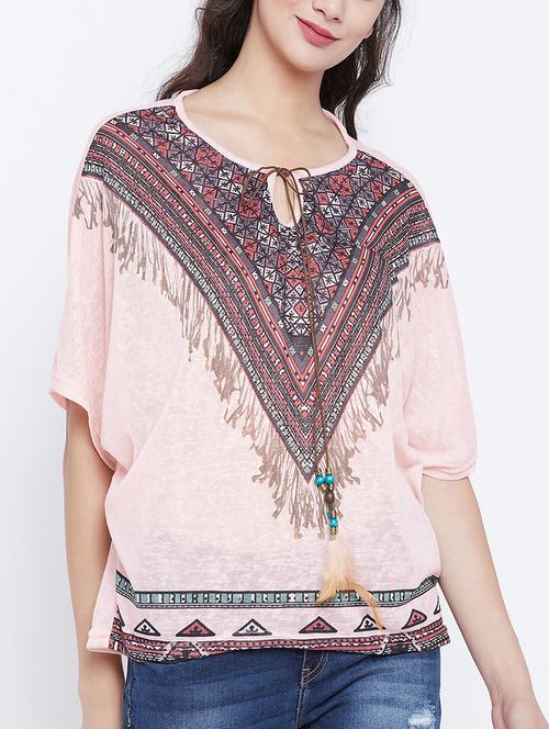 women's straight tie-up neck top - 15427532 - Very Small Image - 1