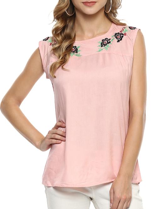 women's straight round neck top - 15427922 - Very Small Image - 1