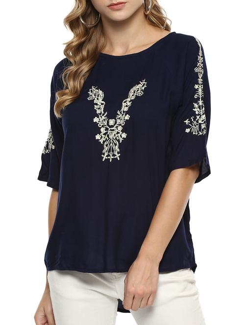 embroidered high low tunic - 15427962 - Very Small Image - 1
