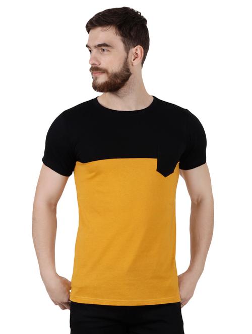 multi colored cotton blend color block t-shirt - 15429102 - Very Small Image - 1