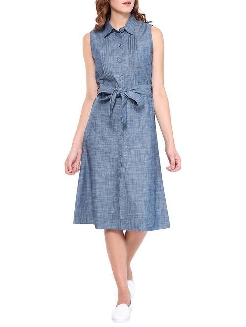 button down belted dress - 15429541 - Very Small Image - 1