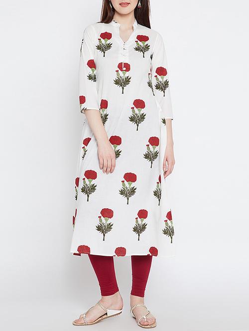 a-line printed kurta - 15430052 - Very Small Image - 1