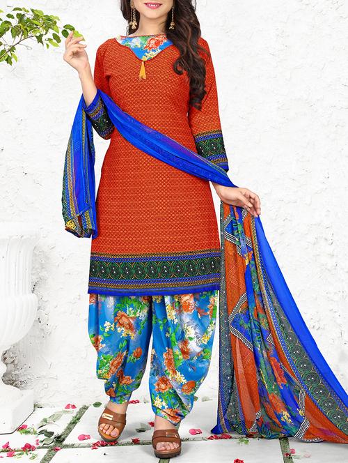 printed unstitched salwar suit - 15430142 - Very Small Image - 1