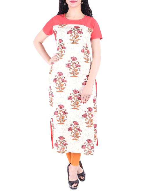 printed straight kurta - 15430399 - Very Small Image - 1