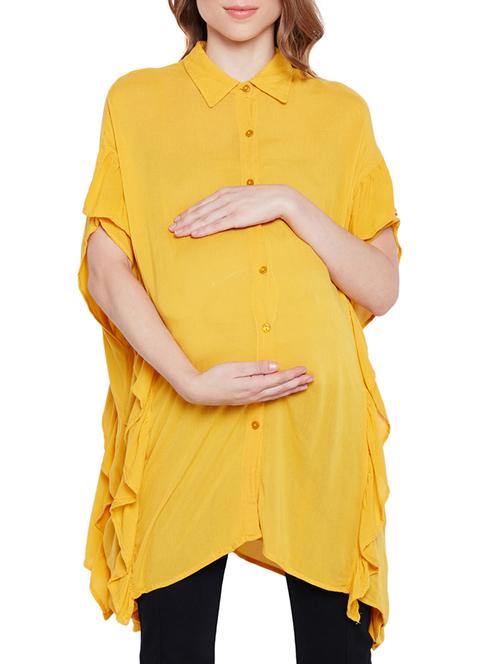 asymmetric ruffled maternity tunic - 15431228 - Very Small Image - 1