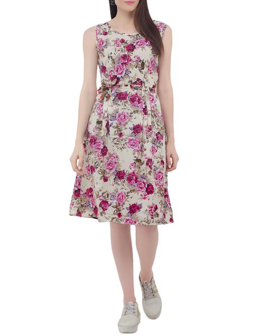 floral belted sleeveless dress - 15431750 - Very Small Image - 1