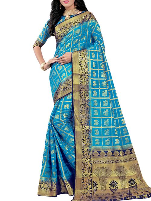 gold border zari patola saree with blouse - 15432602 - Very Small Image - 1