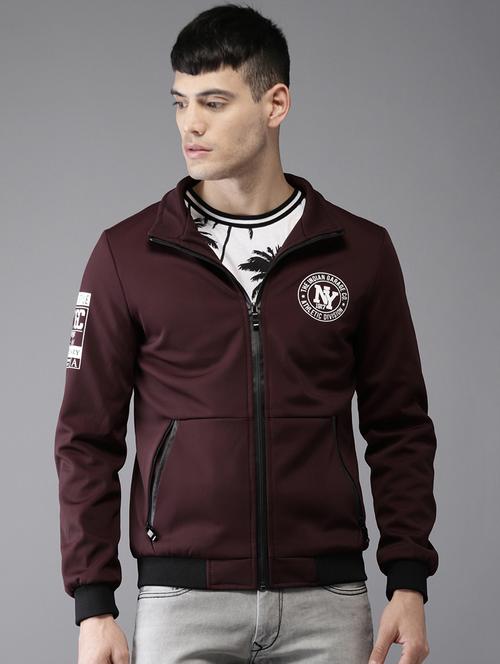 maroon polyester bomber jacket - 15435945 - Very Small Image - 1