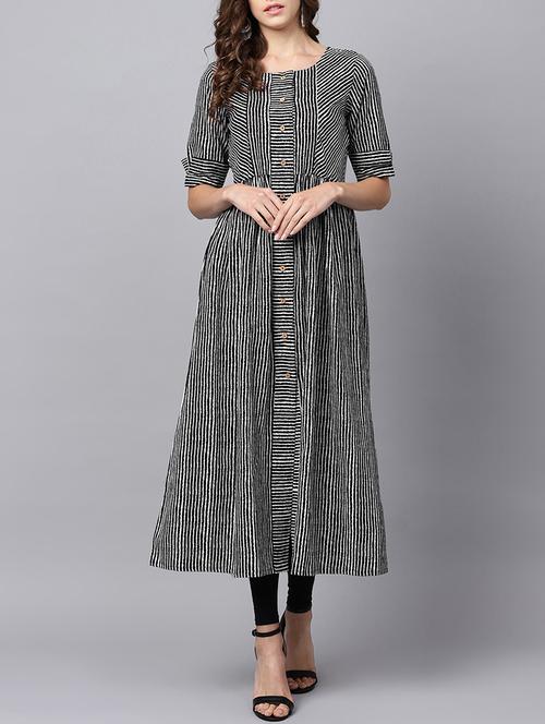 high slit stripes kurta - 15436014 - Very Small Image - 1