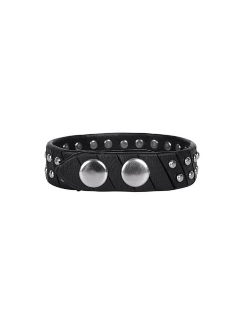black leatherette bracelet - 15436022 - Very Small Image - 1