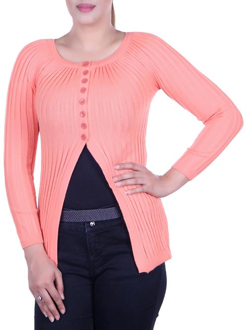ribbed knit pleated cardigan - 15436228 - Very Small Image - 1