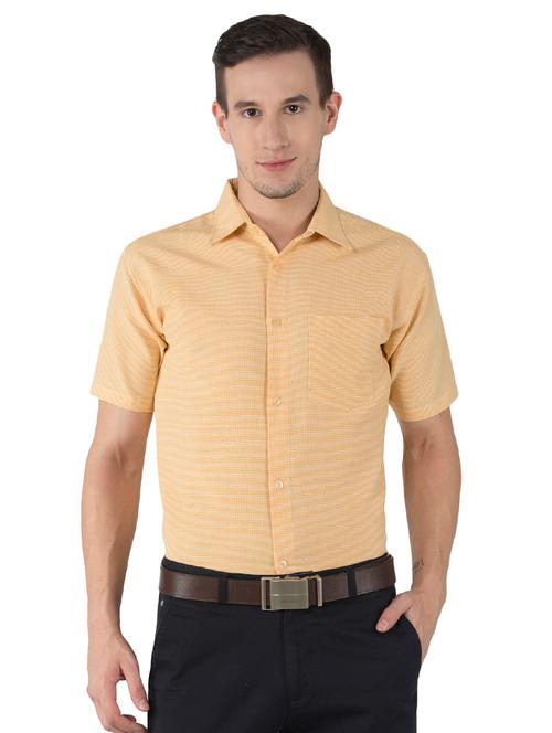 yellow khadi cotton casual shirt - 15436278 - Very Small Image - 1