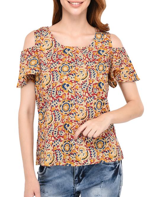 cold shoulder flared sleeved top - 15436296 - Very Small Image - 1