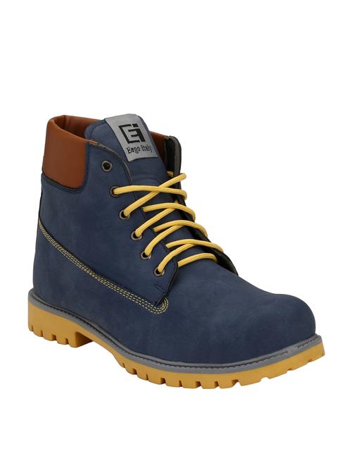 blue leatherette high ankle boots - 15436961 - Very Small Image - 1