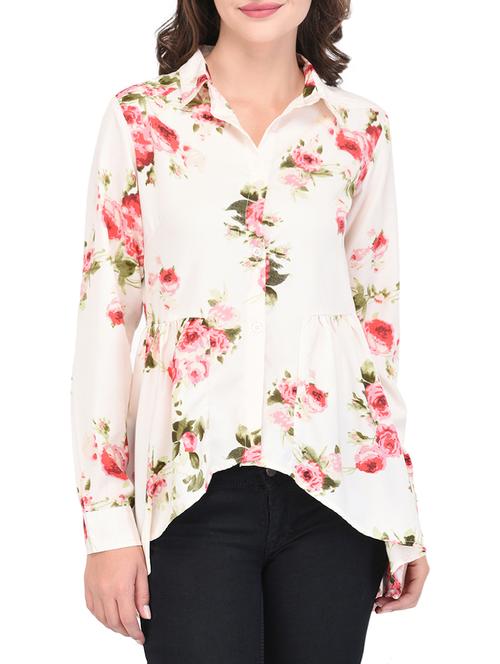 high-low floral tunic - 15438043 - Very Small Image - 1