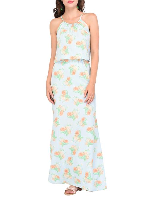 high-slit blouson floral dress - 15438065 - Very Small Image - 1