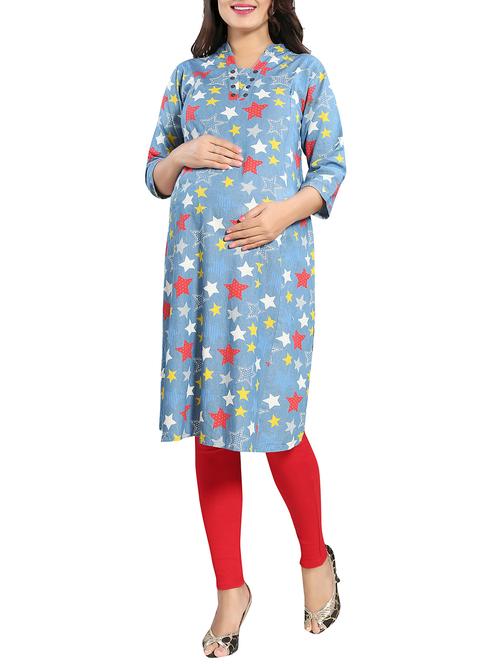 light blue denim maternity wear - 15439889 - Very Small Image - 1