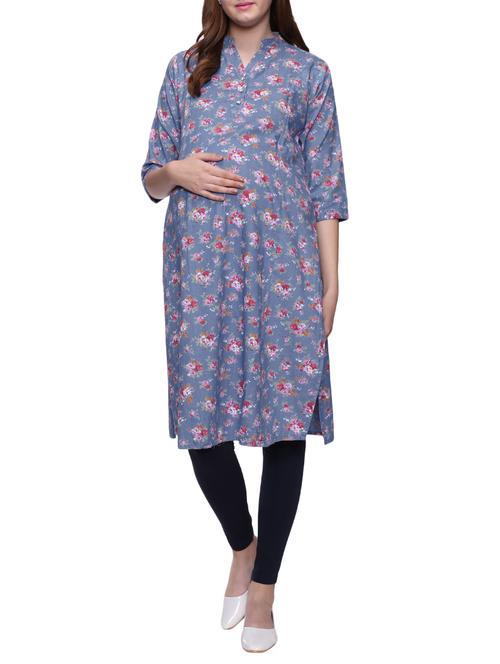 light blue denim maternity wear - 15439896 - Very Small Image - 1