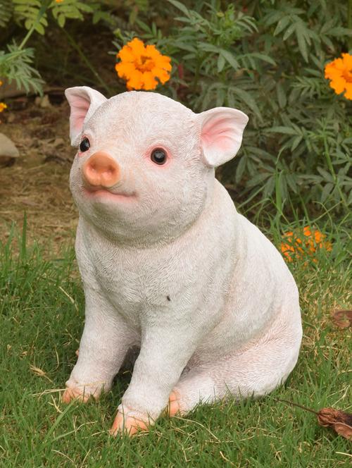 wondeland cute pig / piggy sitting décor, statue, garden statue, garden décor, home decoration, gift - 15440882 - Very Small Image - 1