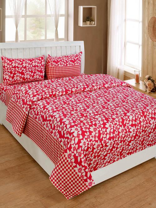 polycotton cotton 180 tc double bedsheet with 2 pillow covers - 15441752 - Very Small Image - 1