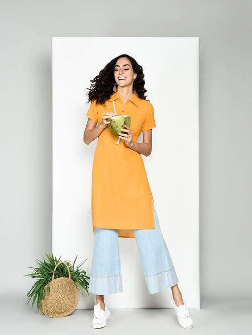 high-low kurta with tassels - 15441969 - Very Small Image - 1