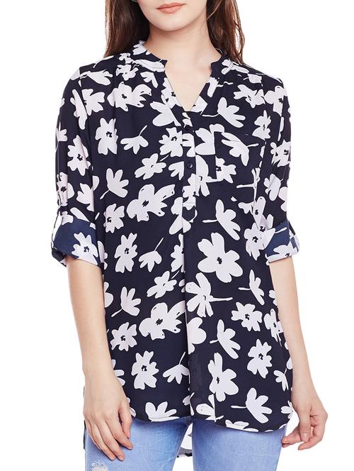 floral roll up sleeved top - 15442008 - Very Small Image - 1