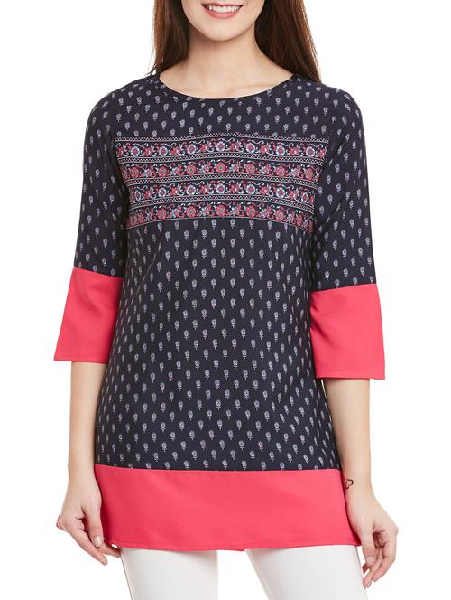 printed bell sleeved tunic - 15442063 - Very Small Image - 1