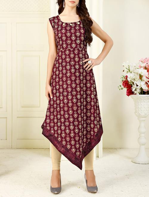 asymmetric printed kurta - 15443573 - Very Small Image - 1