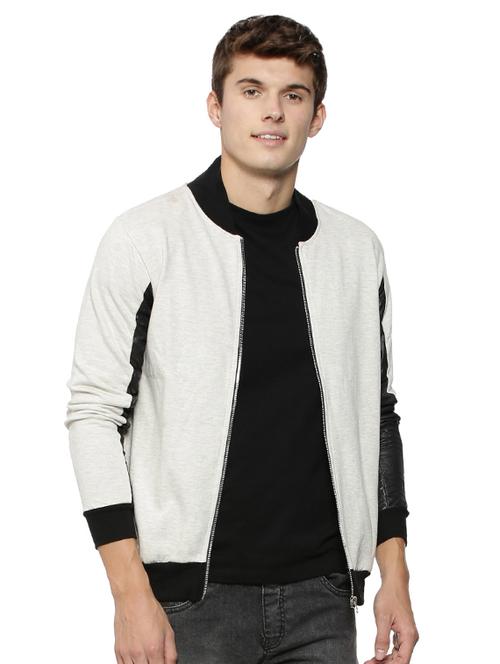 beige solid casual jacket - 15443865 - Very Small Image - 1
