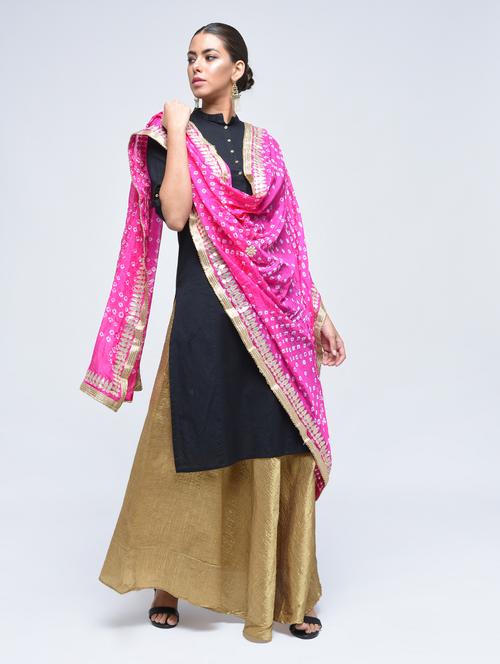 pink art silk dupatta - 15444183 - Very Small Image - 1