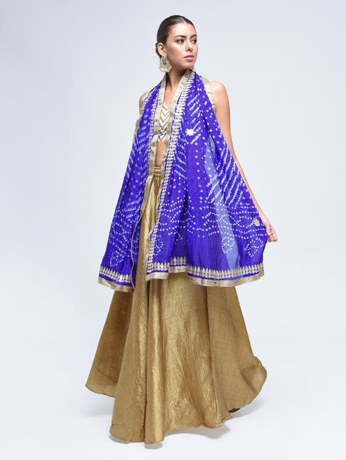 blue art silk dupatta - 15444184 - Very Small Image - 1