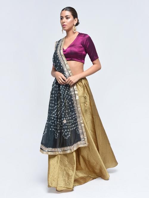 black art silk dupatta - 15444196 - Very Small Image - 1