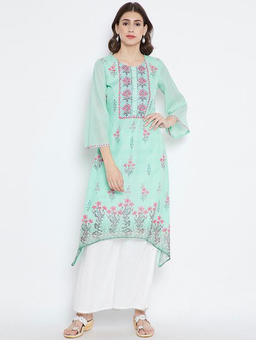 asymmetric printed kurta - 15444326 - Very Small Image - 1