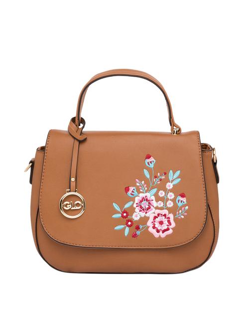 brown embroidered regular sling bag - 15444454 - Very Small Image - 1