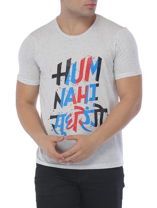 hum nahi sudhrenge grey cotton blend tshirt - 15444905 - Very Small Image - 1