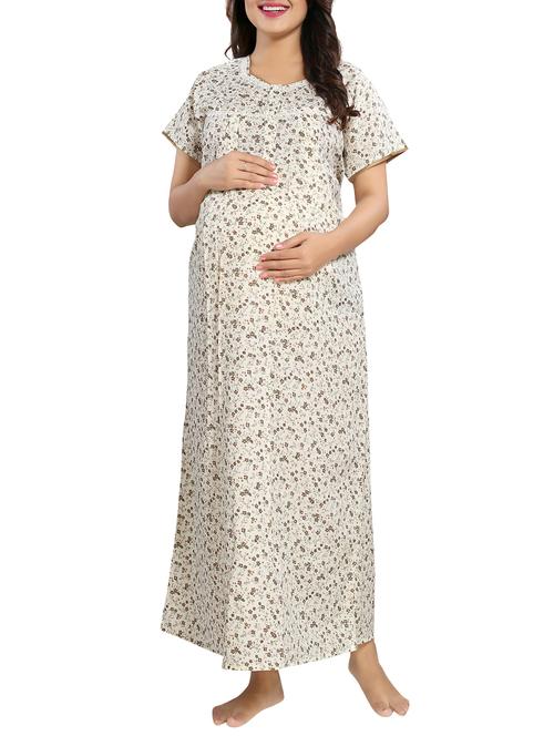 printed maternity nightwear gown - 15445023 - Very Small Image - 1