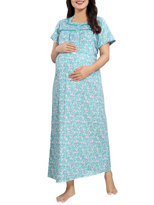floral maternity nightwear gown - 15445026 - Very Small Image - 1