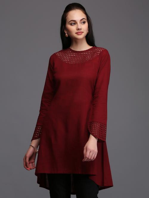 cut work high-low tunic - 15445257 - Very Small Image - 1