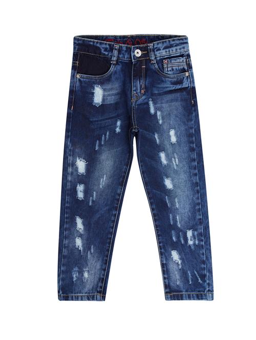 dark blue cotton ripped jeans - 15448632 - Very Small Image - 1