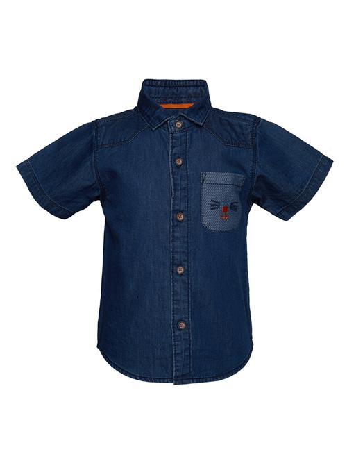 dark blue cotton shirt - 15448680 - Very Small Image - 1