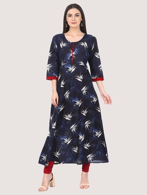 A-line printed kurta - 15448994 - Very Small Image - 1