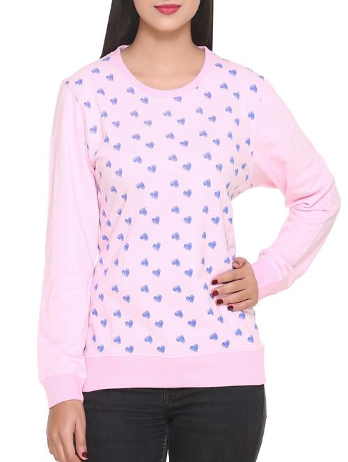 heart print crew neck sweatshirt - 15449123 - Very Small Image - 1